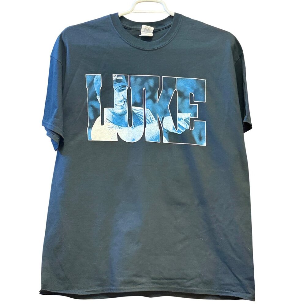 Gildan T-Shirt Mens XL Black Cotton Luke Bryan Graphic Tour Shirt